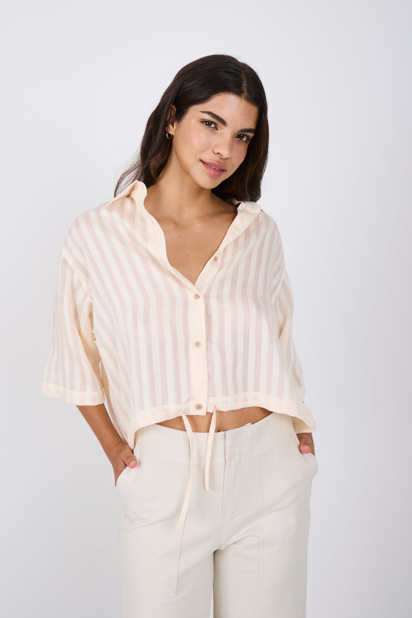 Pantalón Ancho Beige