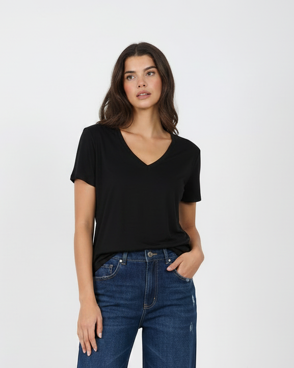 Camiseta cuello pico M.300 BAMBOO