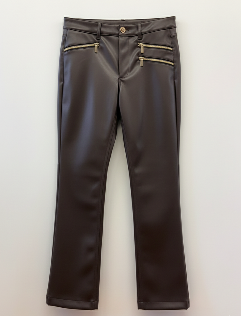 Pantalón straight leg vegan leather