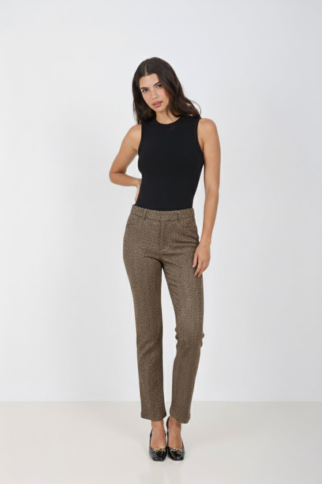 Pantalón estampado corte recto
