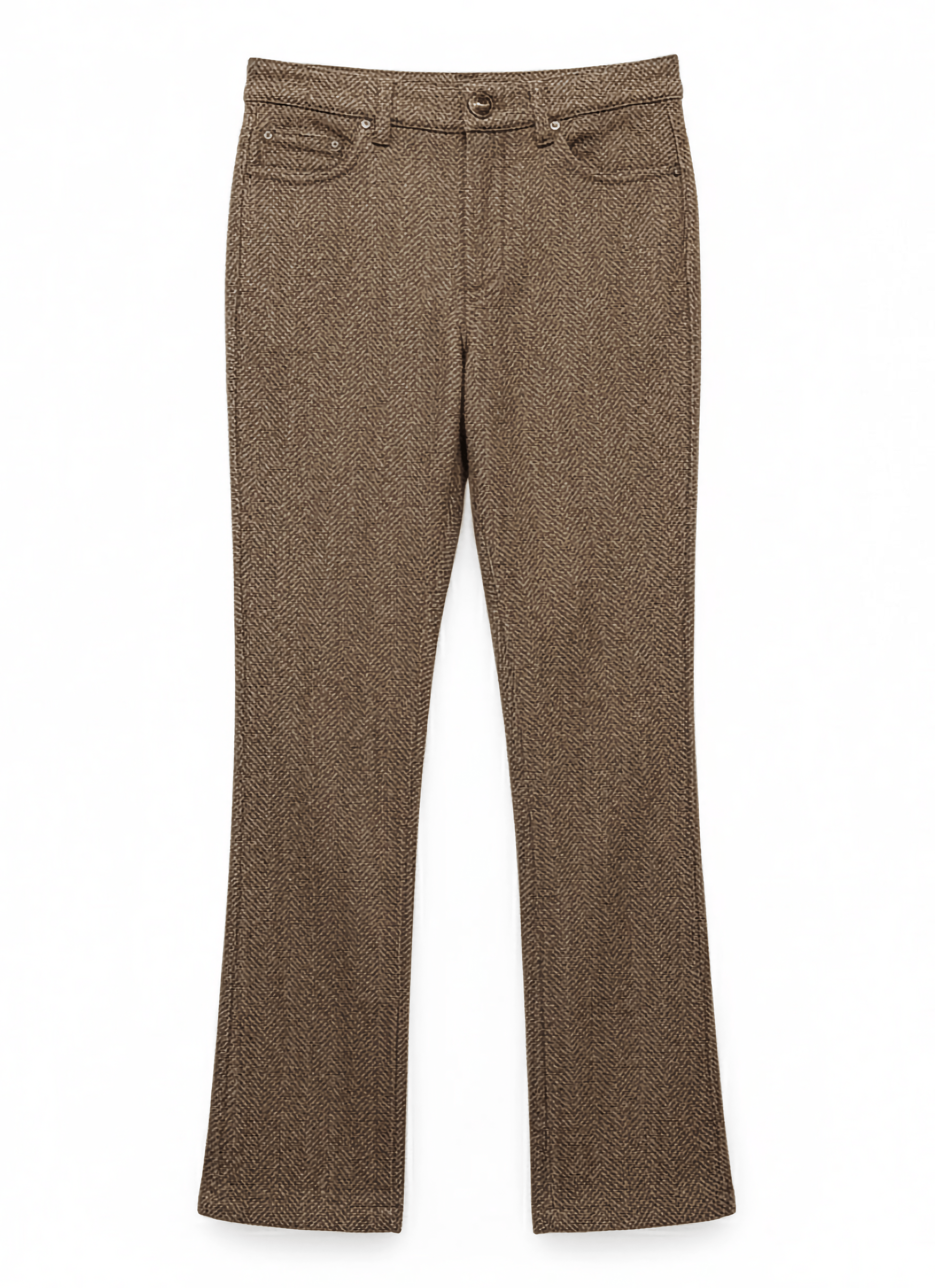 Pantalón straight leg tweed espiga