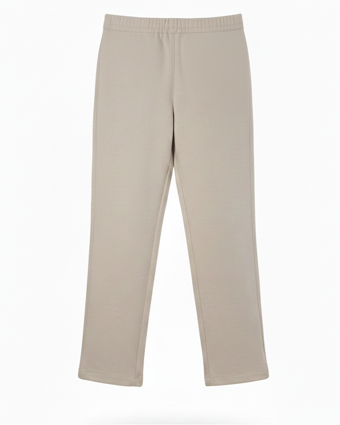 Pantalón straight leg casual beige