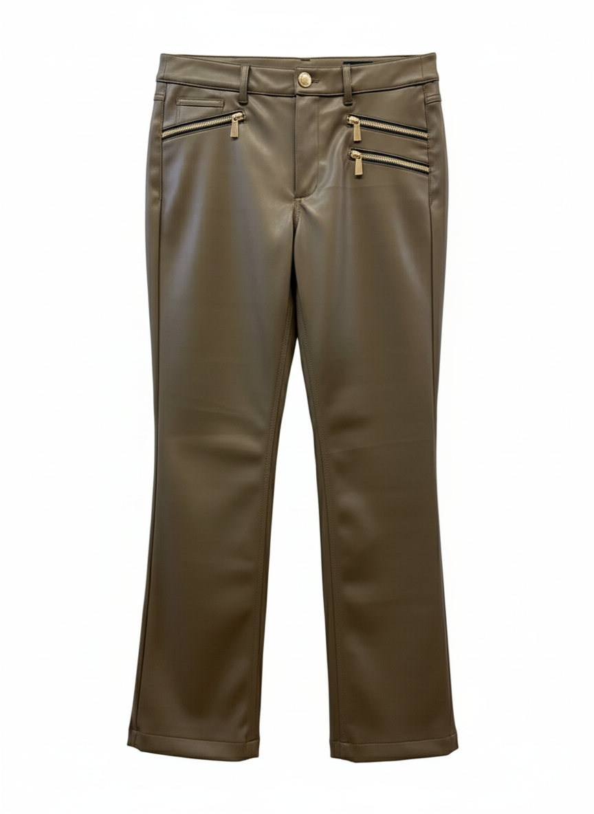 Pantalón straight leg vegan leather