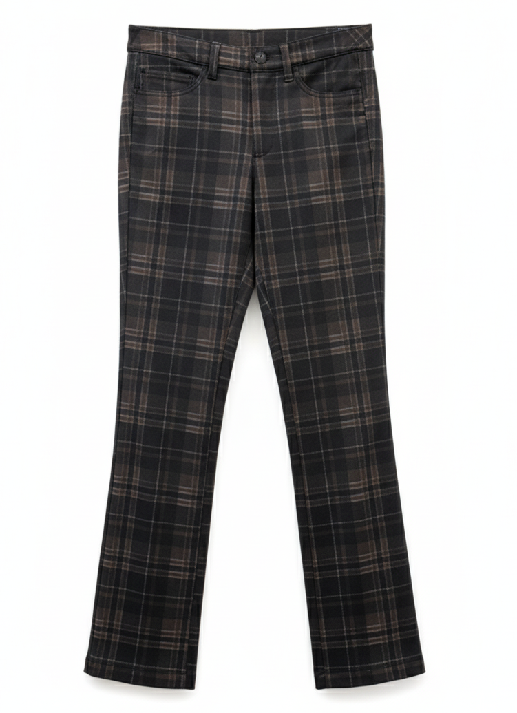 Pantalón recto cuadros