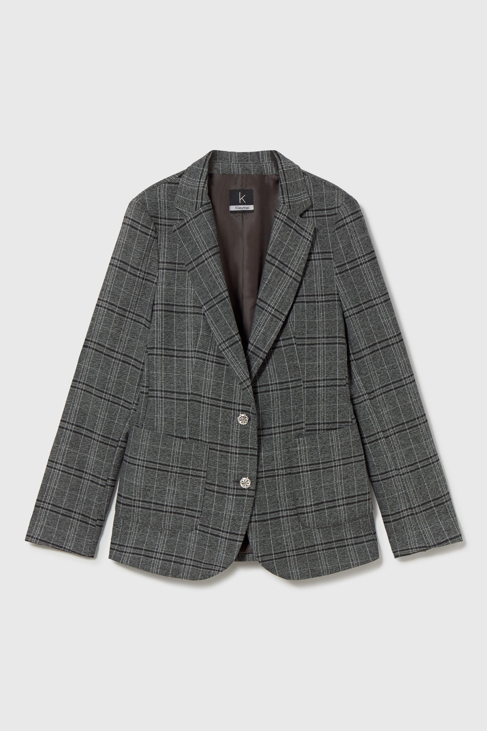 Americana Estampado Cuadros Gris y Negra