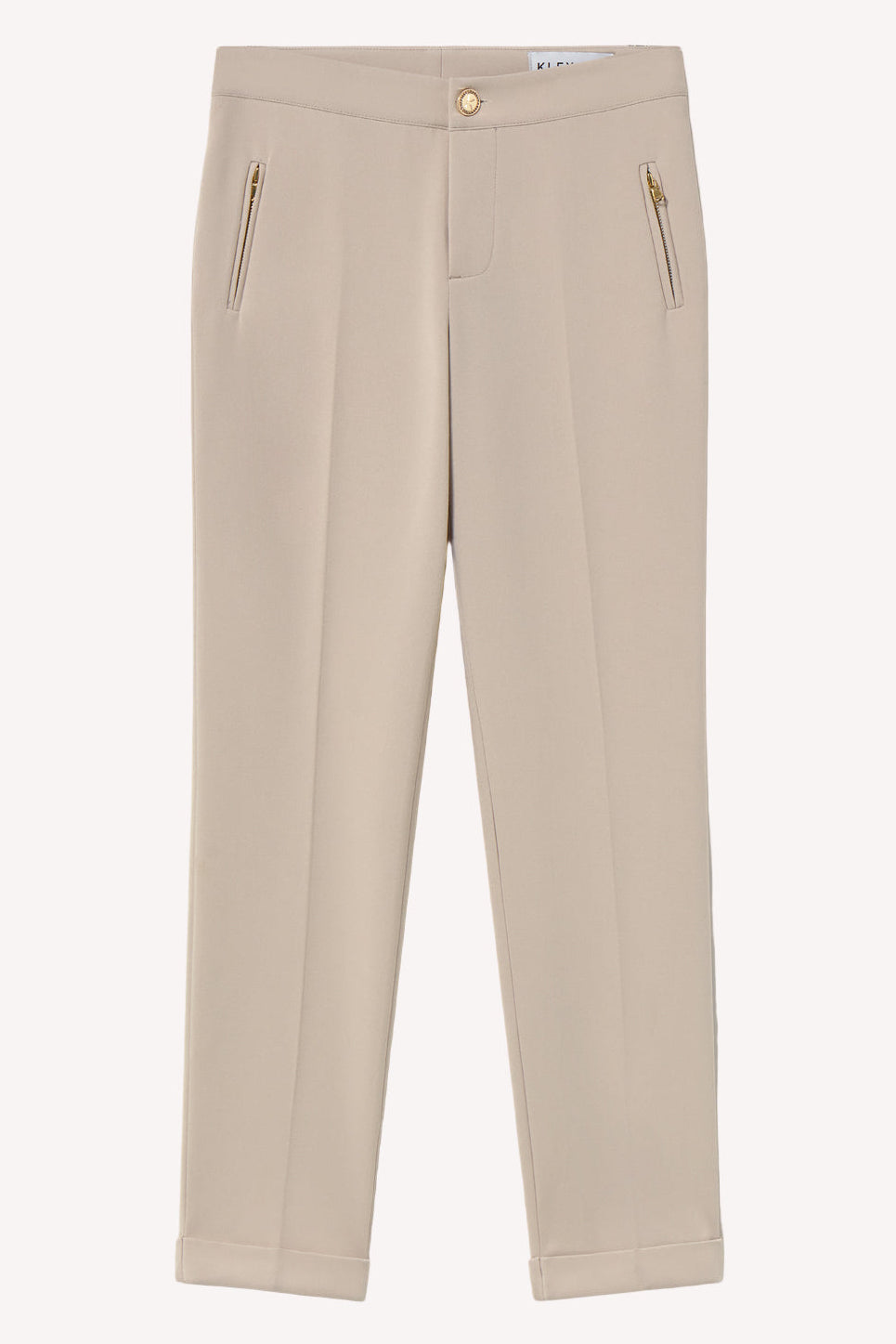 Pantalón straight leg office con vuelta