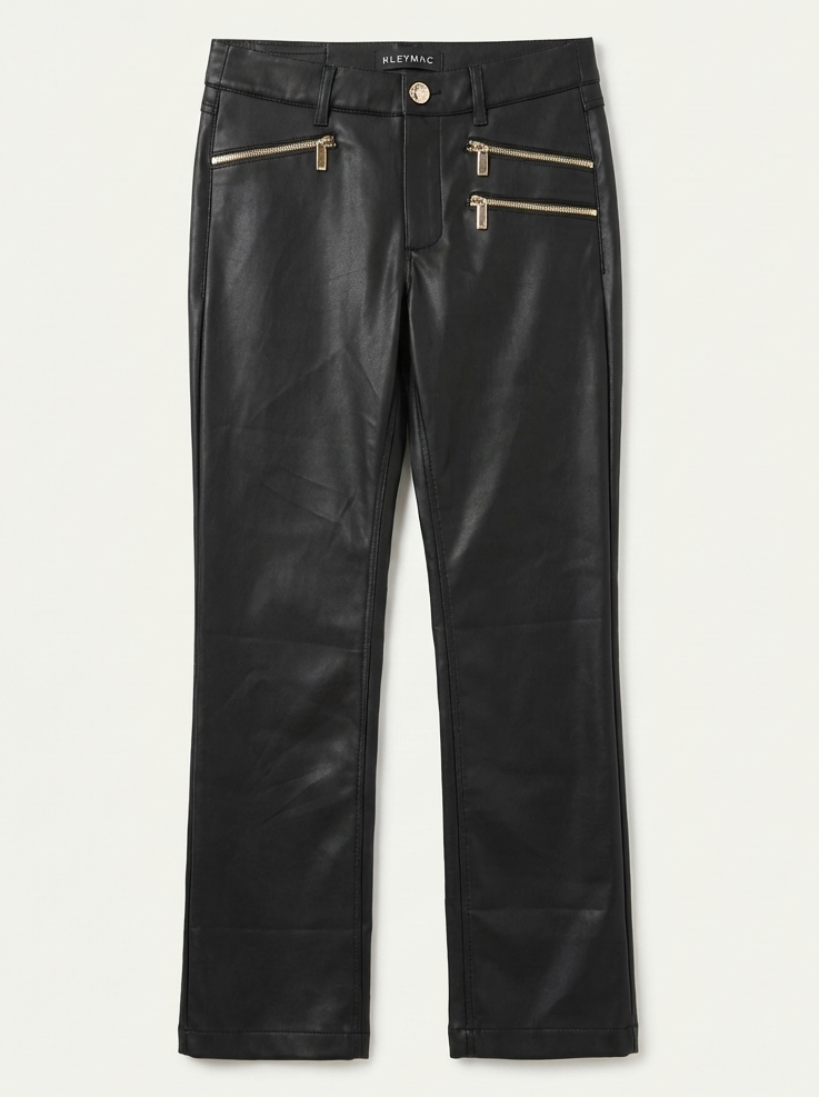Pantalón straight leg vegan leather