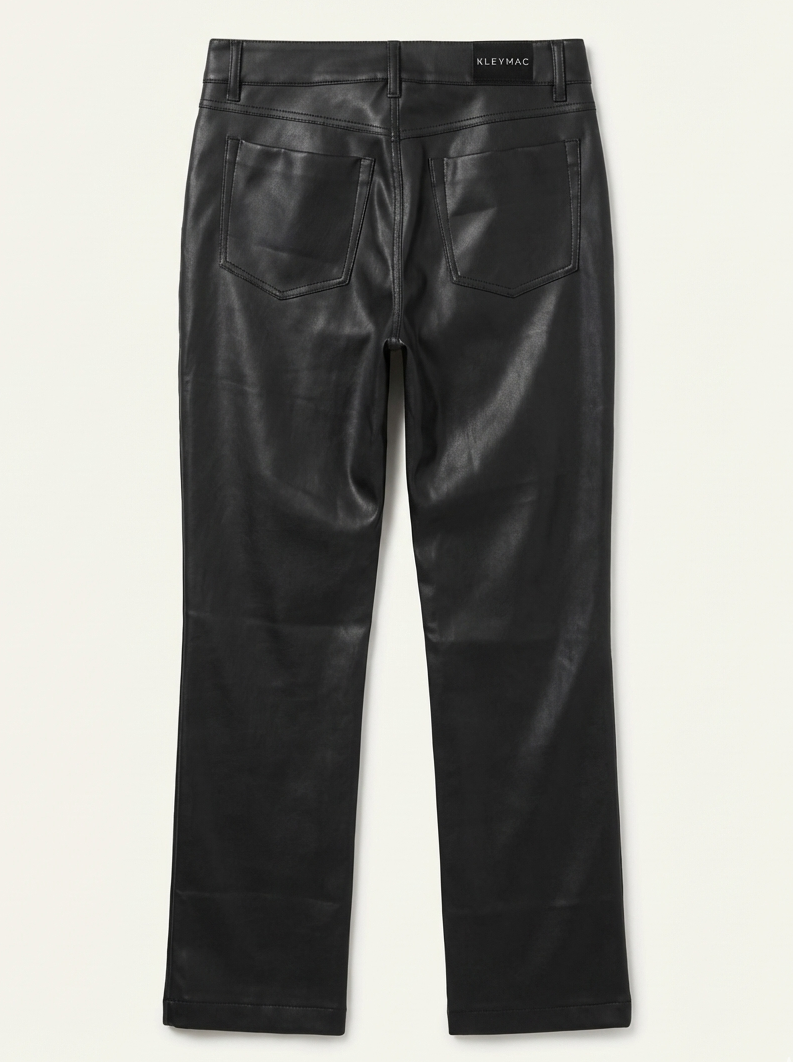 Pantalón straight leg vegan leather