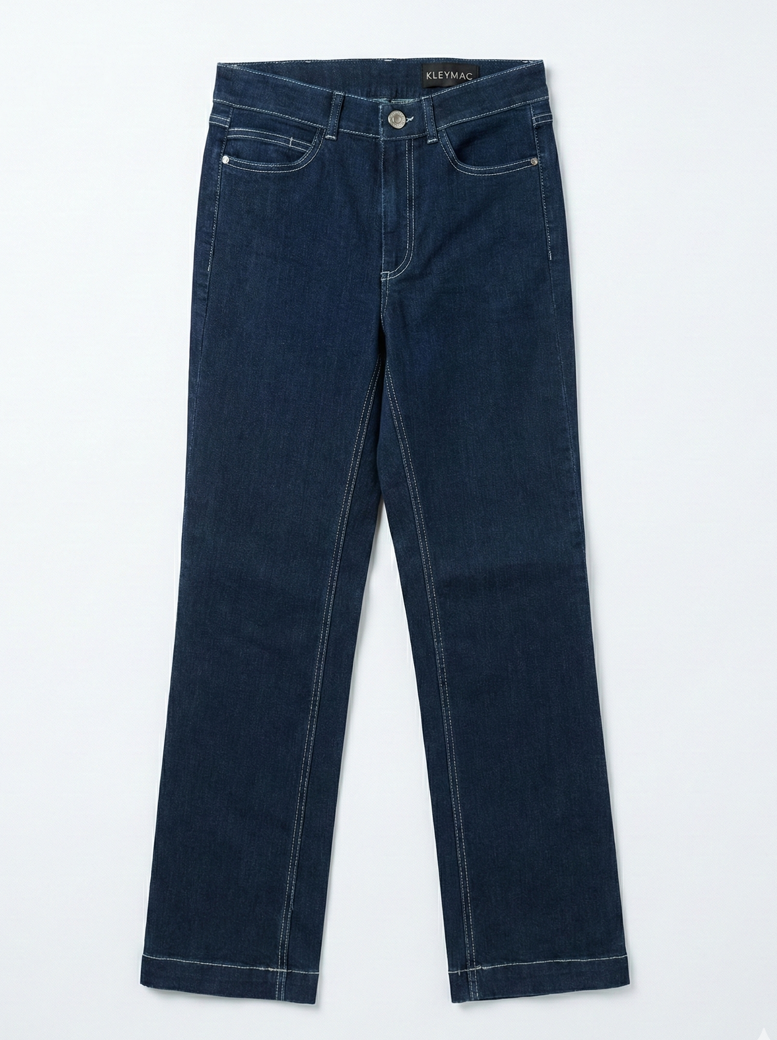 Jeans straight leg organic bordado