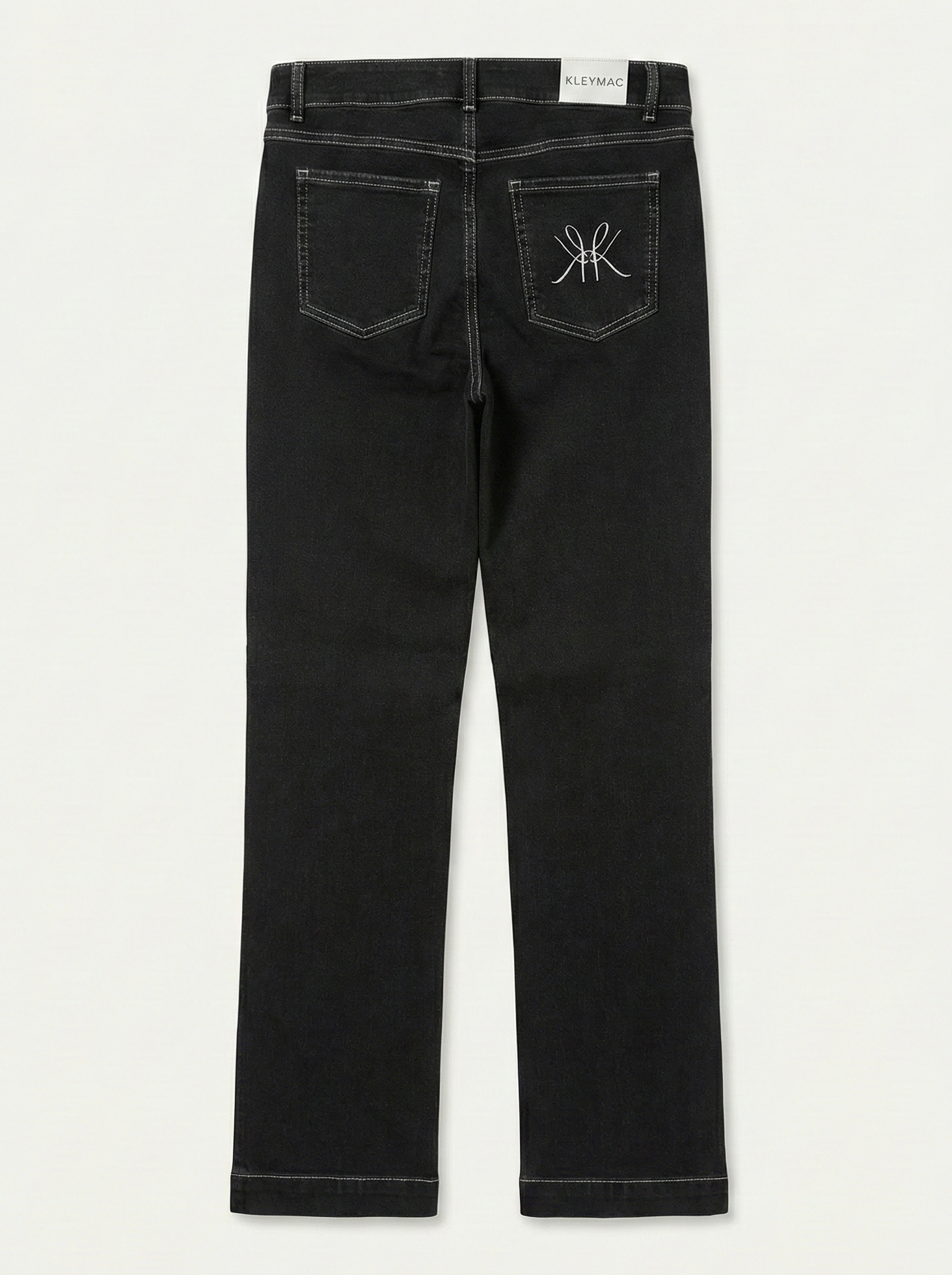 Jeans straight leg organic bordado