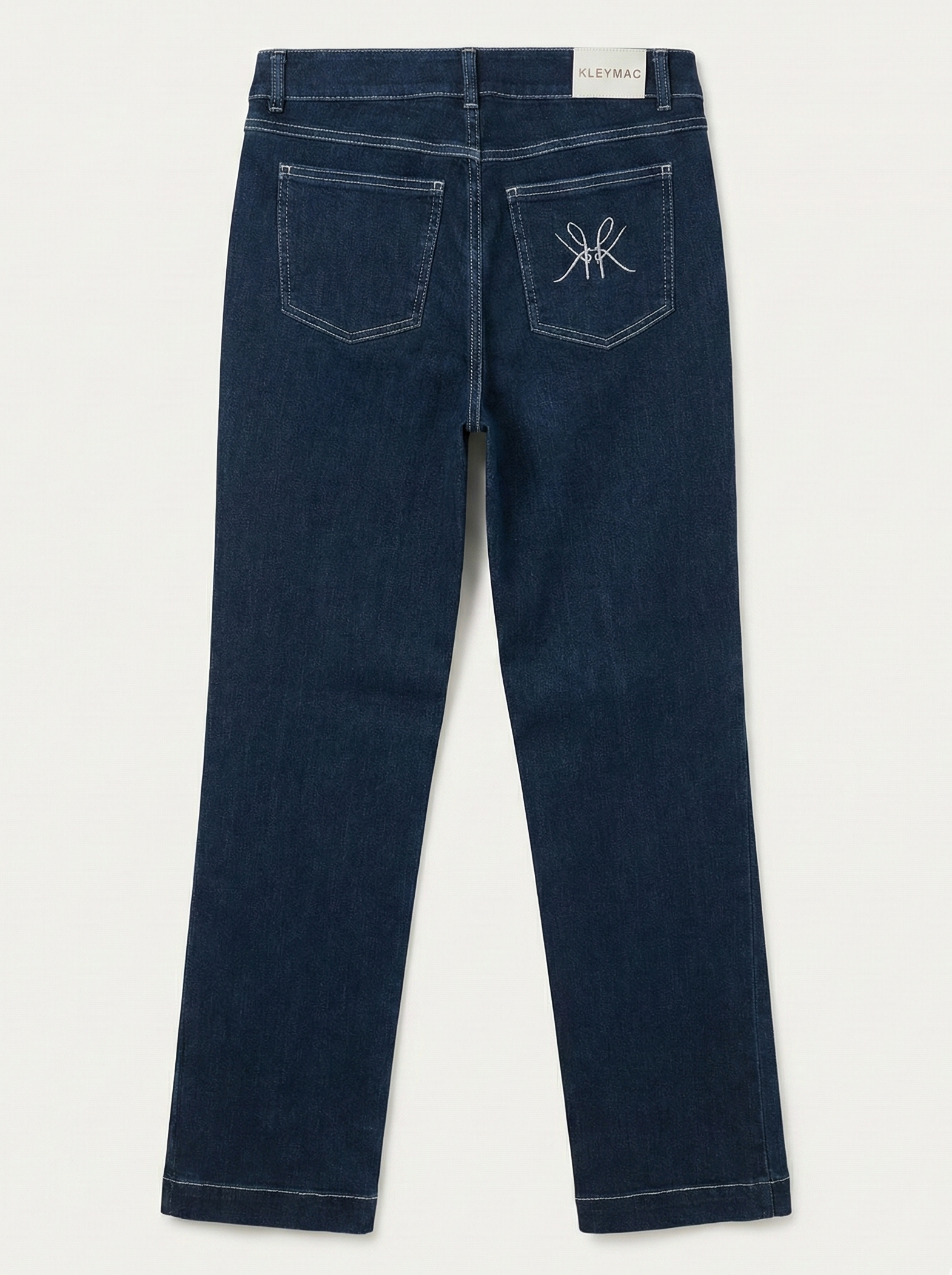 Jeans straight leg organic bordado