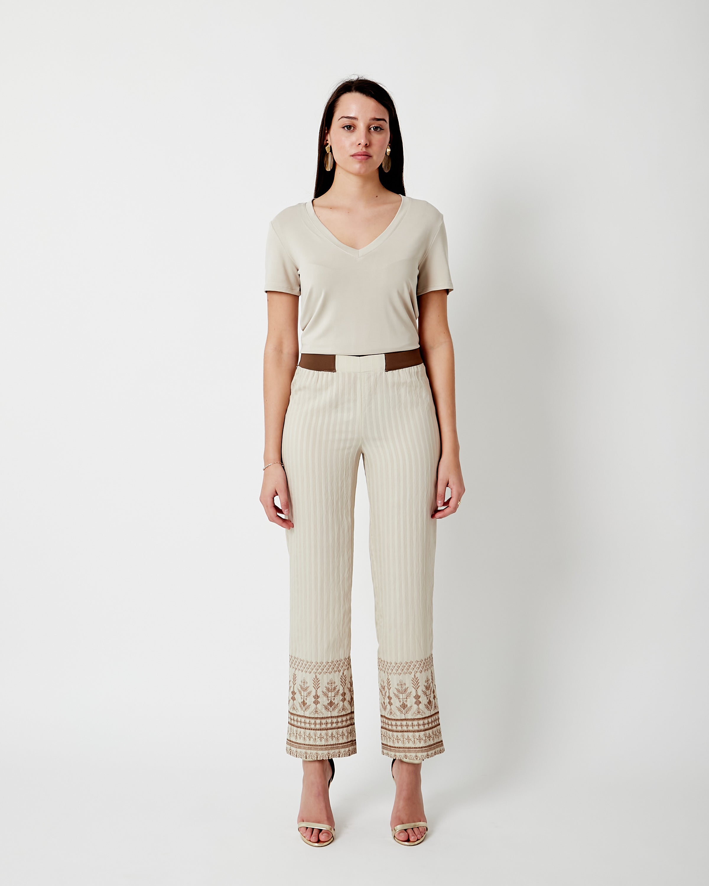 Pantalón recto con bordado Etnic M.117