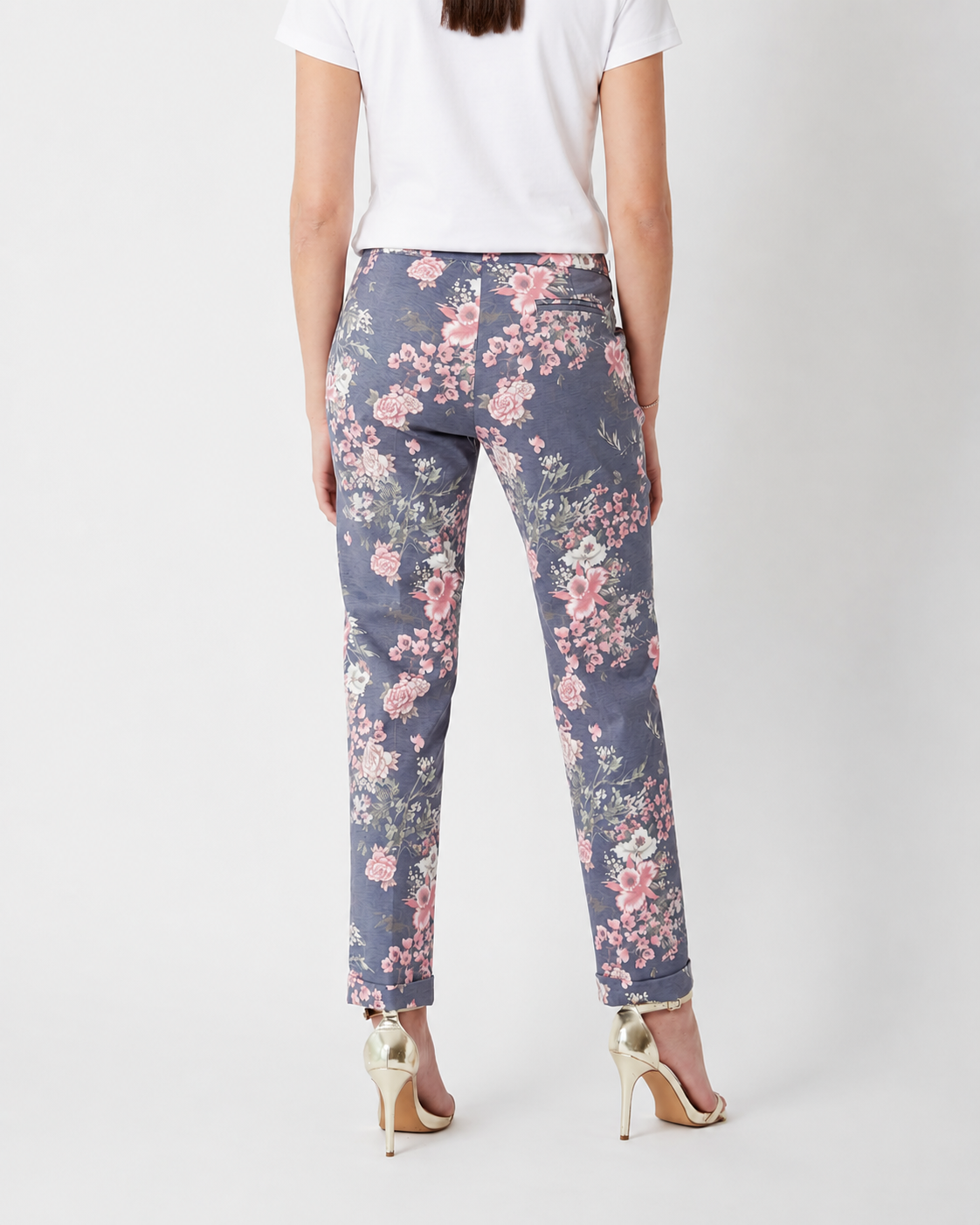 Pantalon floral beige Chatou M.565
