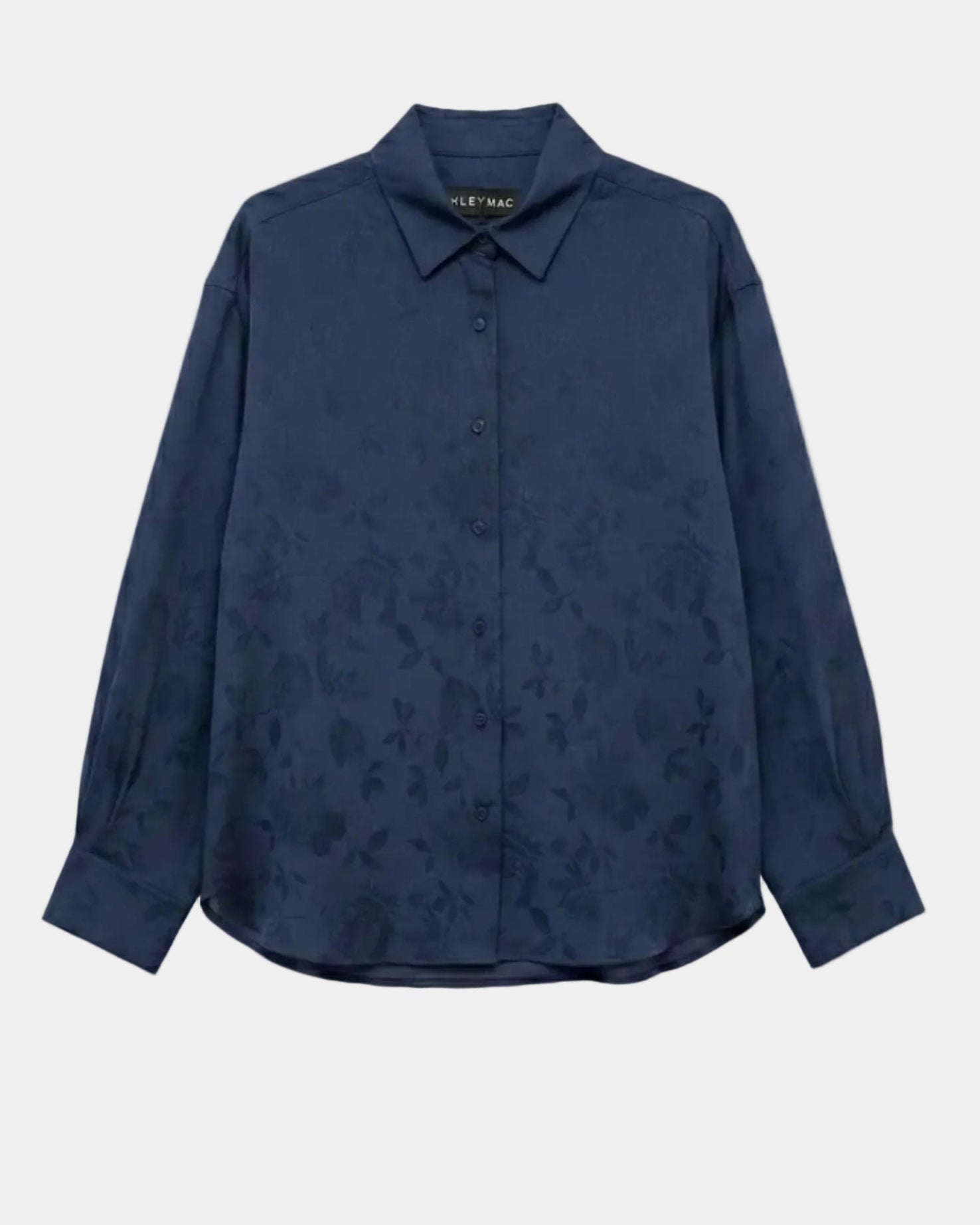 Camisa jacquard azul marino