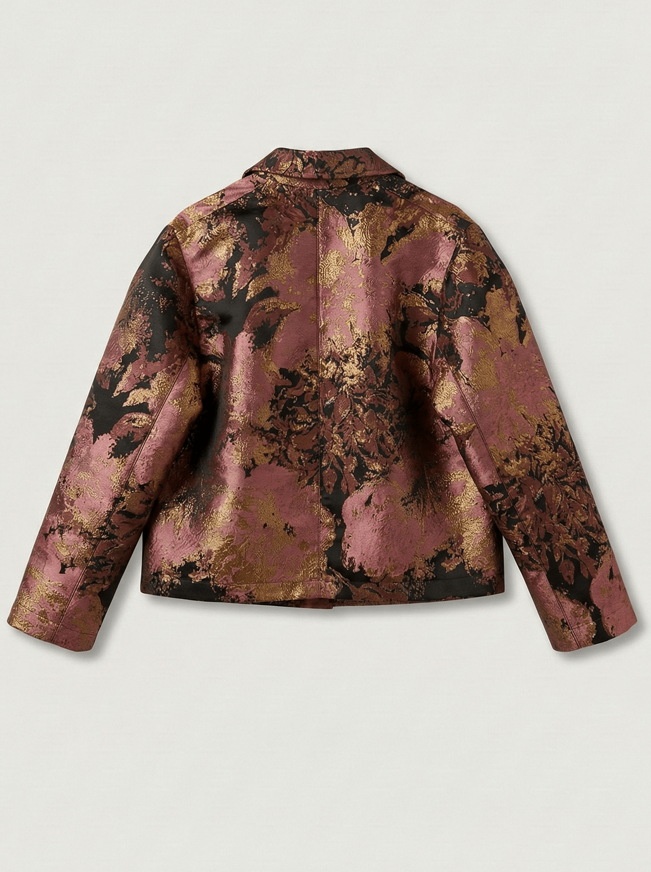 Chaqueta jacquard floral metálica